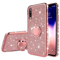 Glitter Diamond Phone Case For Samsung Galaxy S21 Ultra S20 S10E S10 Plus Note Lite With Finger Ring Cover