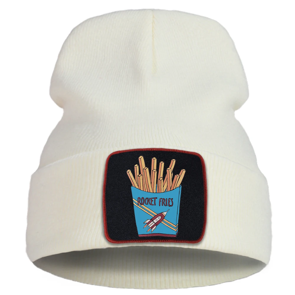 Замороженных картофеля фри в горячей продаже Harajuku вязаная шапка с уплотненным