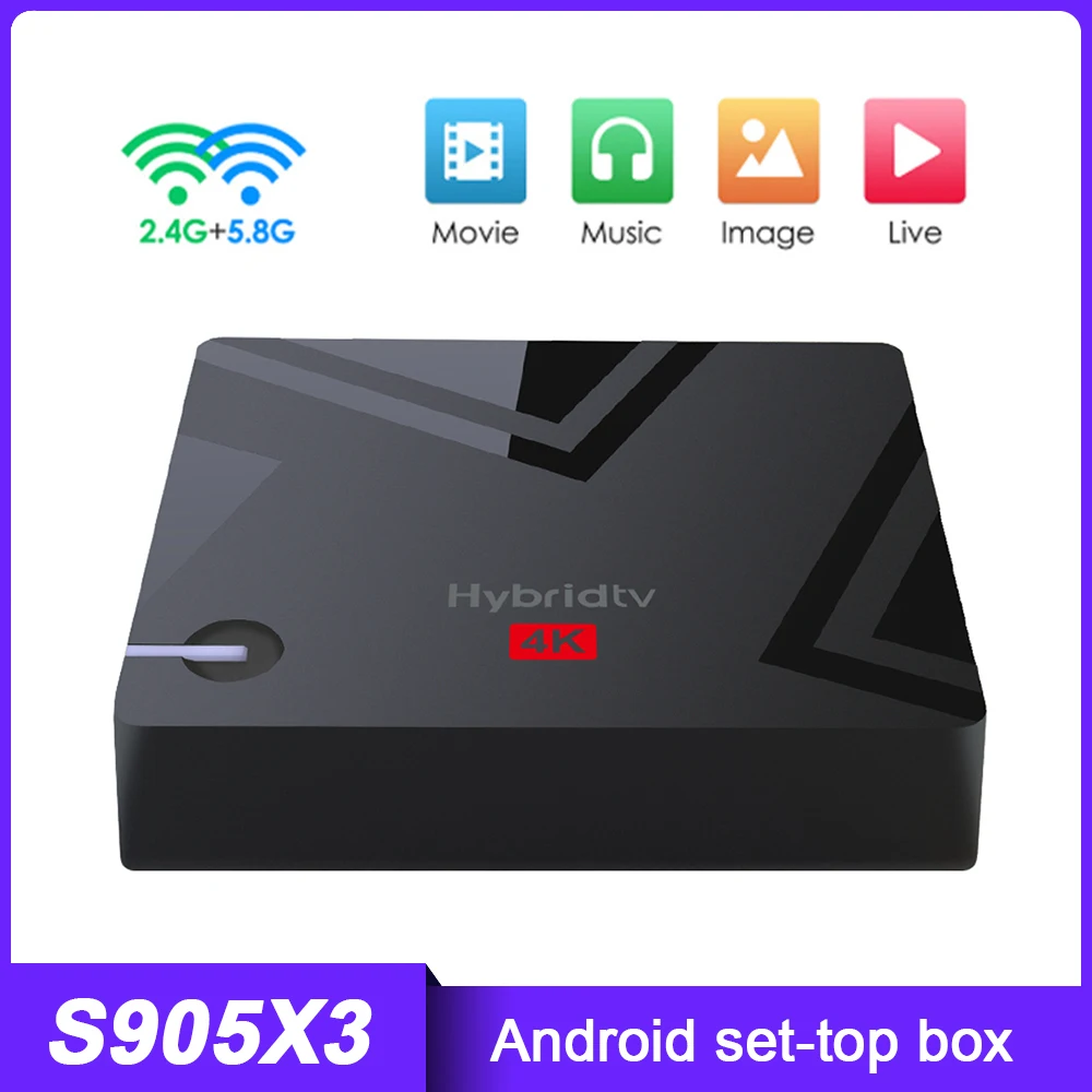 

K5 Amlogic S905X3 Smart TV Box Dual WIFI DDR3 2GB/16GB 4K HD Android 9.0 4K Media Player Set Top BOX Smart Tv Box With Wifi
