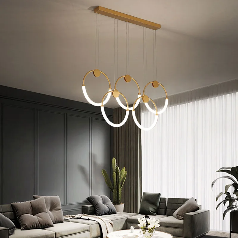 

Minimalist Nordic Gold Lamp LED Chandeliers Home Decoration For Living Room Bedroom Dining Room Kitchen Lustre Luminaire Light