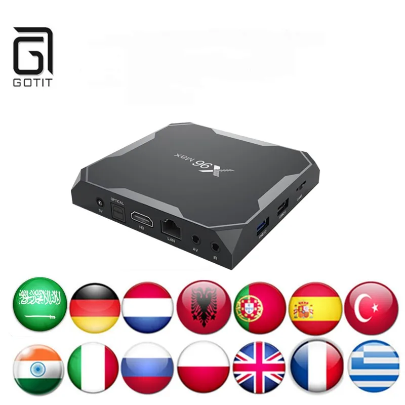 ТВ приставка GOTiT X96 Max Android 8 1 Amlogic S905X2 Германия Албания индийская Америка Африка