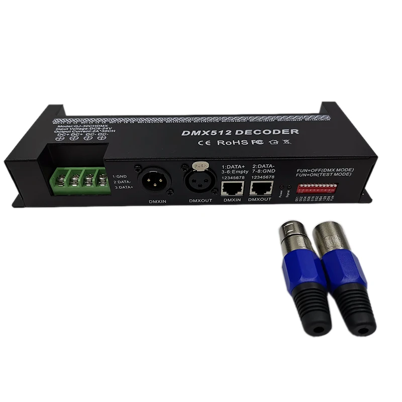 30 канала RGB DMX512 декодер Светодиодные ленты Управление 60A DMX диммер драйвер PWM Вход