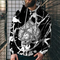 spring and autumn fashion poker series 3d digital printed sweater street fashion mens loose sports hoodie
