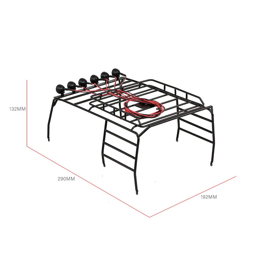 

RC Car Roof Rack Metal Luggage Carrier w/6LED White Light Round White Lampshade Educational Learning Study Toy Gifts