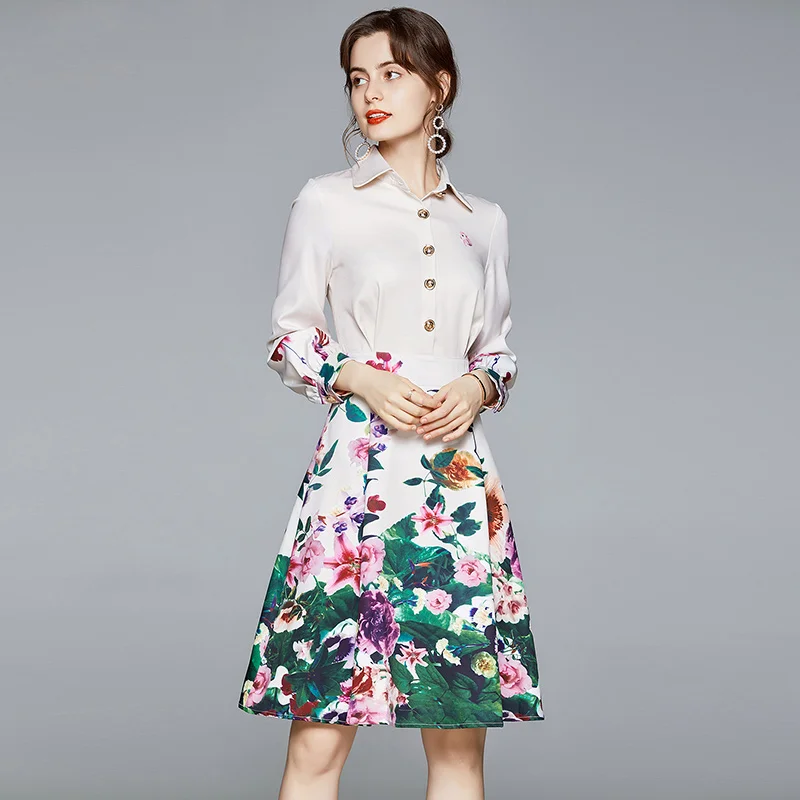 

Женское платье миди с отложным воротником, элегантное Цветочное платье во французском ретро-стиле, модель DK117 на осень, 2022