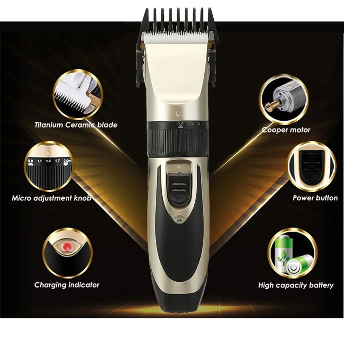 

Rechargeable Low-noise Cat Dog Hair Trimmer Electrical Pet Hair Clipper Scissors Remover Cutter Grooming Pets Hair Cut Machine