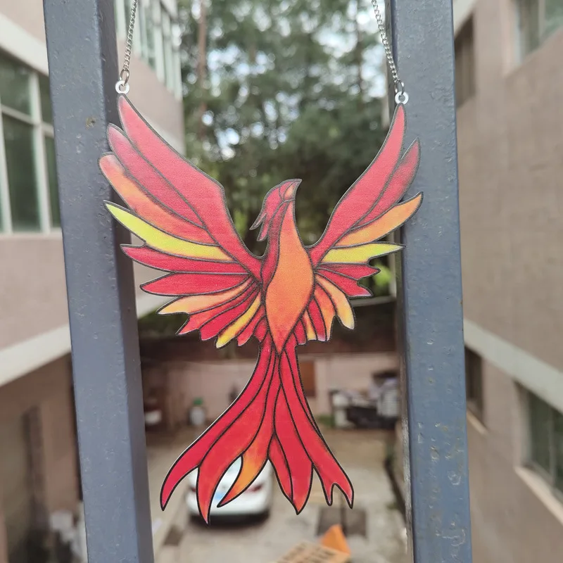 

Fire Phoenix Pendant Decoration Fire Phoenix Painted Color Window Decoration Home Decoration Fire Phoenix Pendant