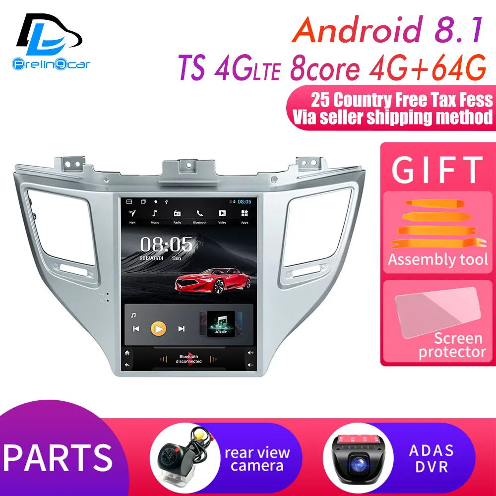 TS 4G 4G64G add DVR 32G rom вертикальный экран android 9,0 Автомобильный gps мультимедийный видео радио плеер тире для hyundai new Tucson лет автомобильный навигатор - Цвет: TS 4G 4G64G add DVR