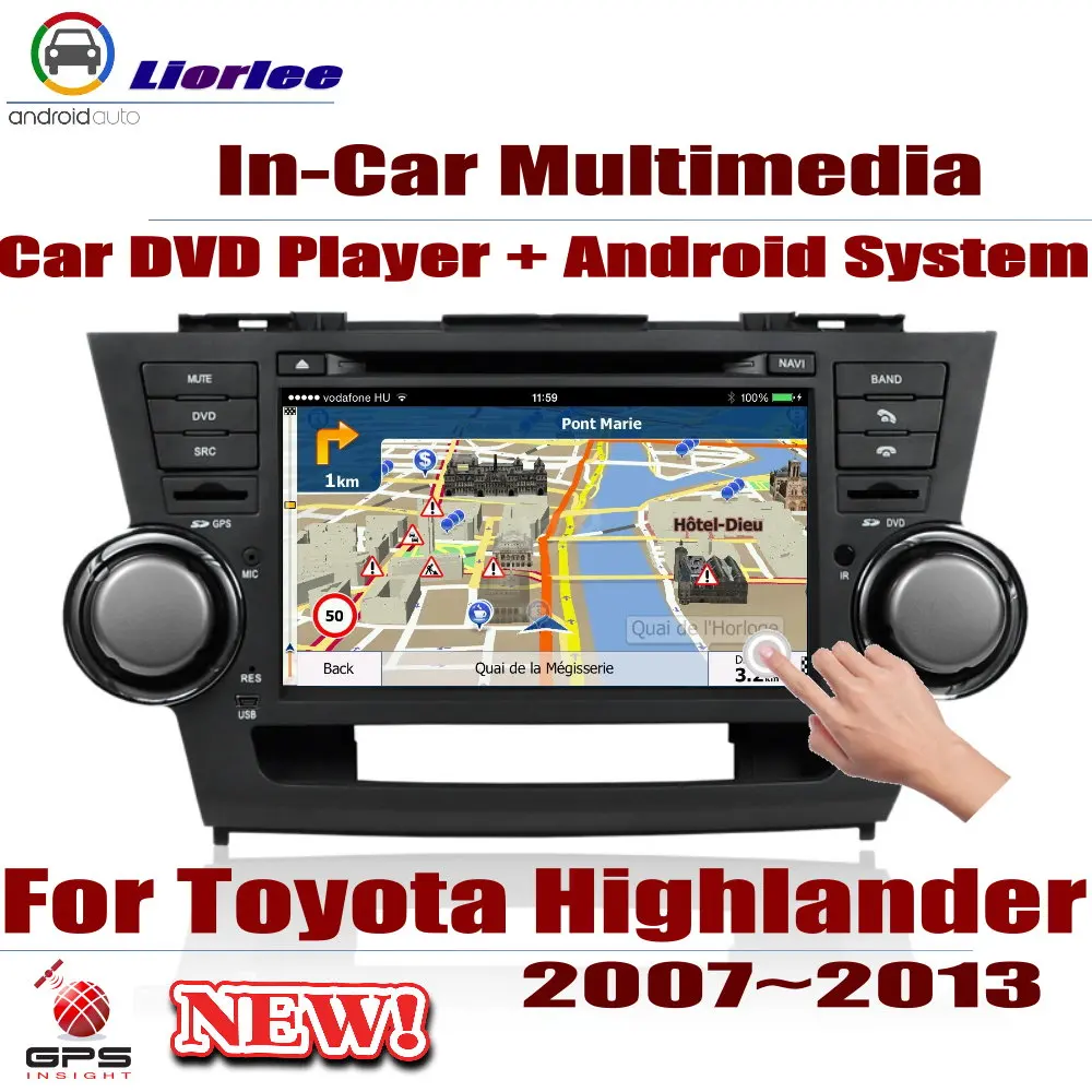 

Для Toyota Highlander 2007-2013 автомобильный Android плеер Радио DVD GPS навигация система аудио видео в Dash мультимедиа