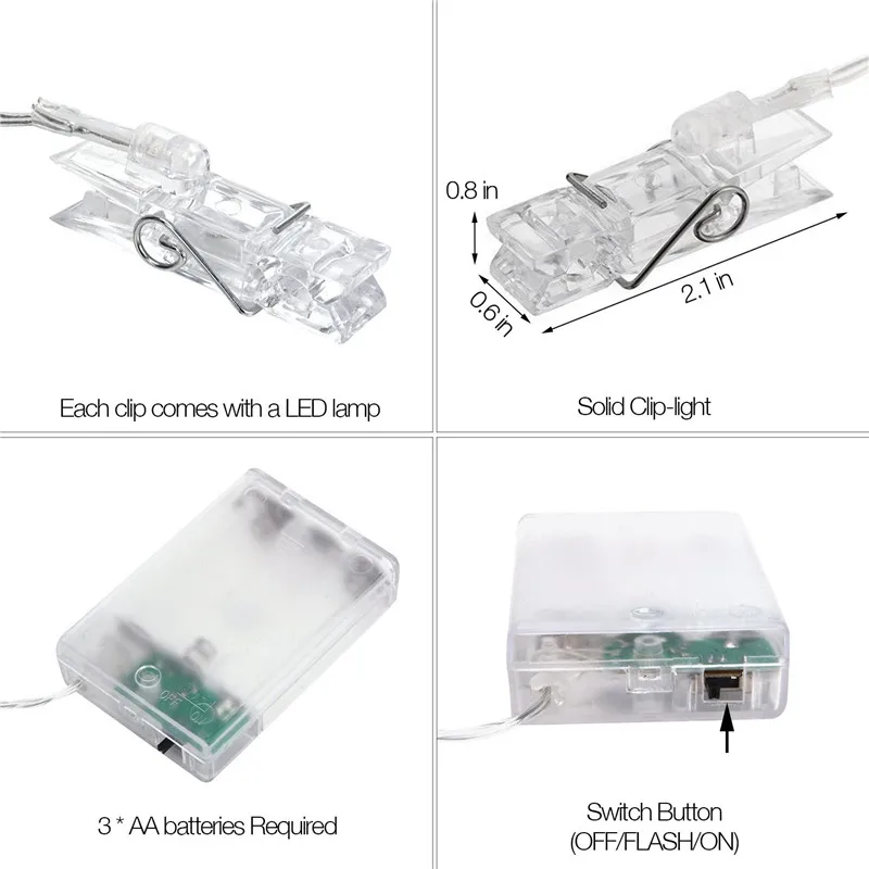 СВЕТОДИОДНАЯ Гирлянда-держатель для фотографий 3 м | Дом и сад