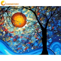 chenistory abstract painting diy painting by numbers moon tree landscape handpainted painting on canvas home decor wall artwork