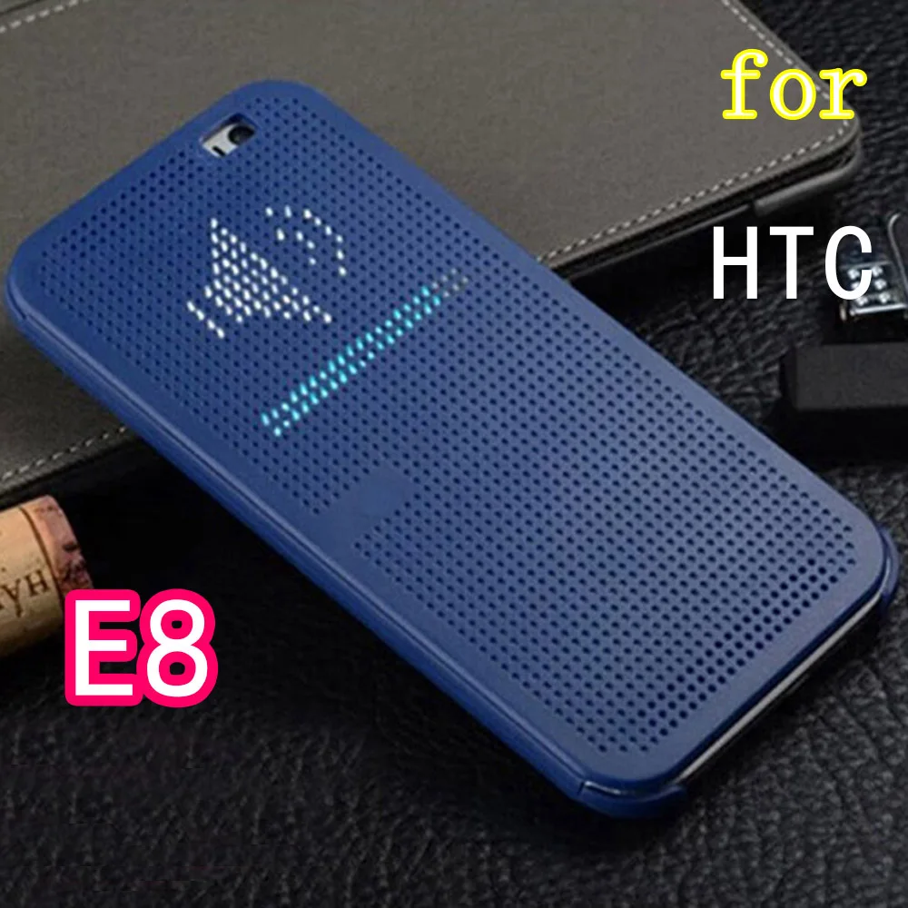 Силиконовый чехол с откидной крышкой в горошек для HTC OneE8 HTCE8 E8 E 8 e8 Smart View