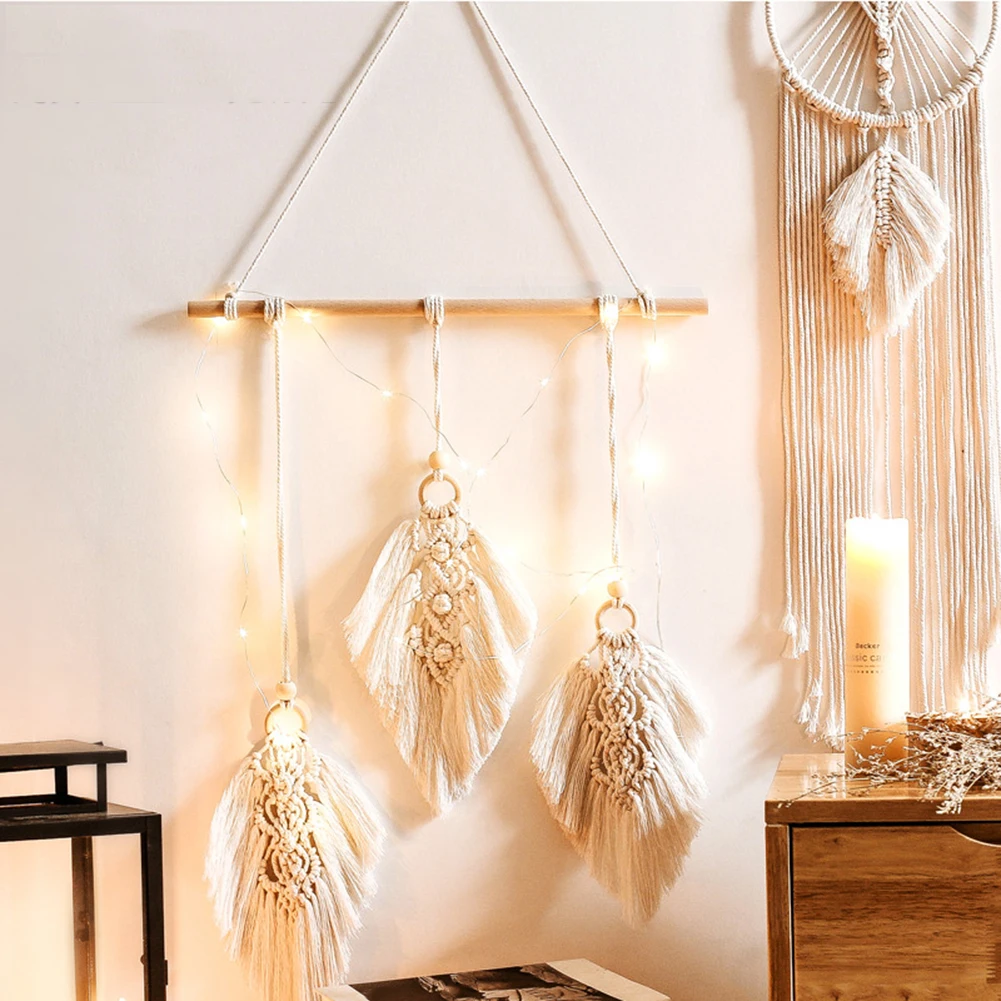 

Boho Macrame Woven Wall Hanging Decor Bohemian Tapestry Wall Art Decor for Room Wedding