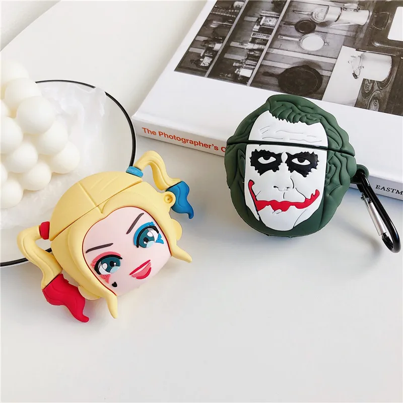 Модный брелок Airpods милый Harley Quinn беспроводной с Bluetooth красивый мягкий силиконовый