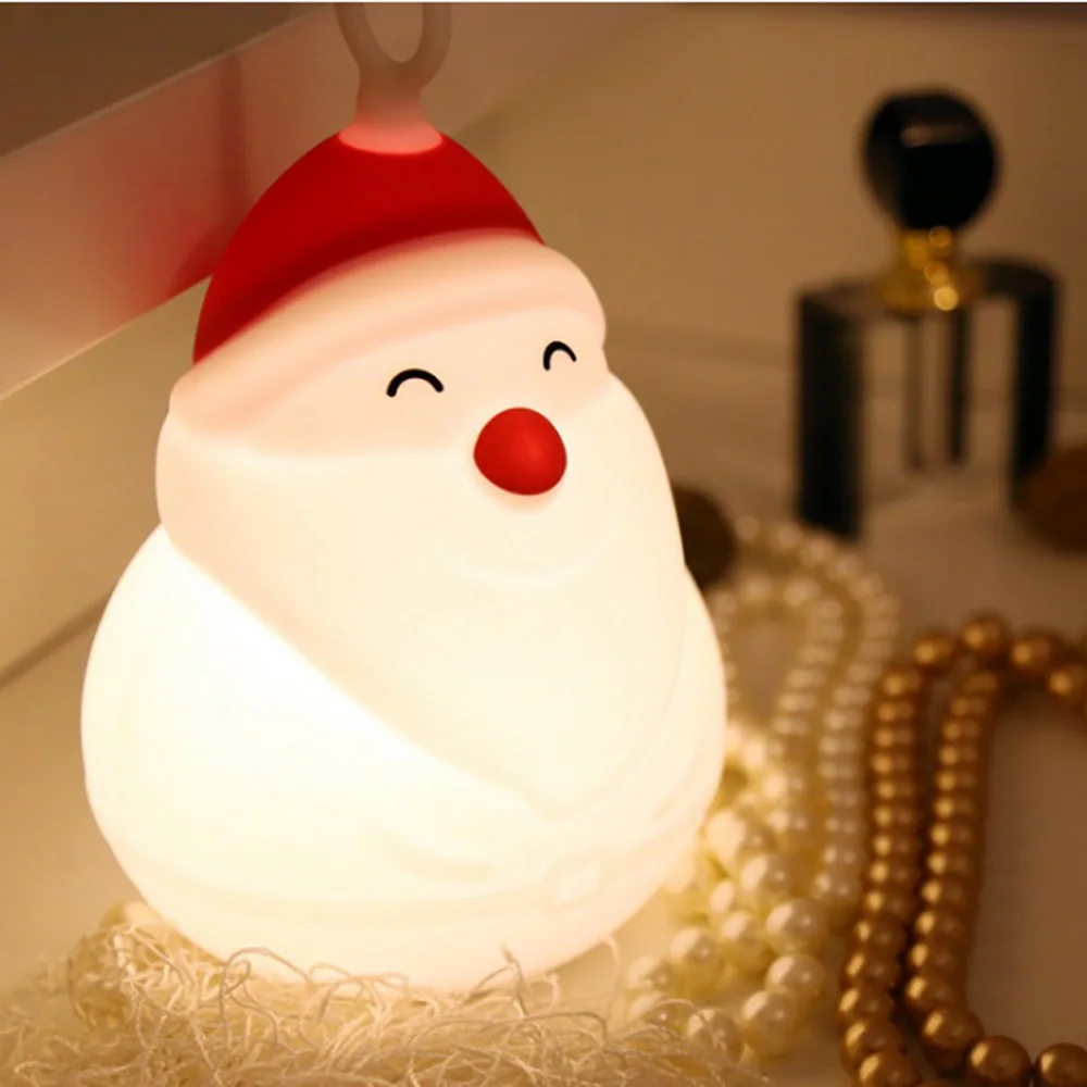 

Colorful Santa Night Light Creative Dream Bedroom Table Lamp USB Charging Baby Kids Bedside Light Birthday Christmas Decor