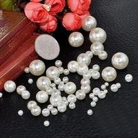 3 14mm beige with hole garment beads imitation pearl beads for diy sewing clothing craft beadwork de