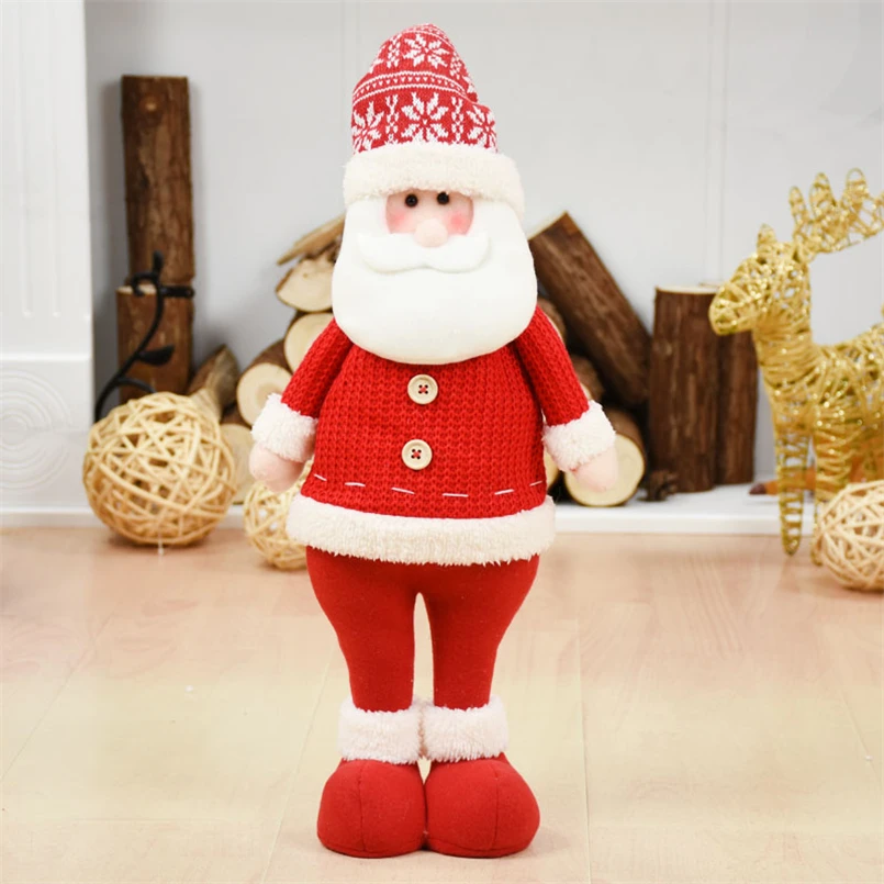 Santa Claus Рождественские куклы, рождественские украшения для дома, натальная фигурка, подарок на год, Санта Клаус, снеговик, adornos de navidad - Цвет: Santa Claus