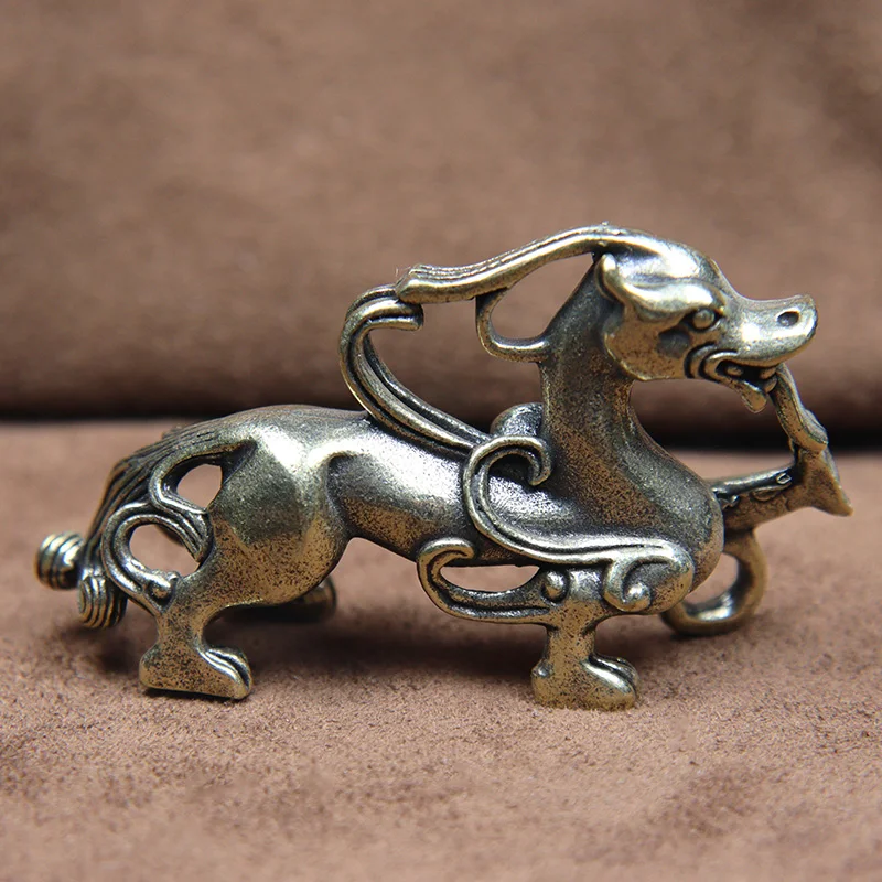 

Латунное украшение в виде зверя, миниатюрные фигурки животных, настольное украшение, медное украшение, поделки для домашнего декора