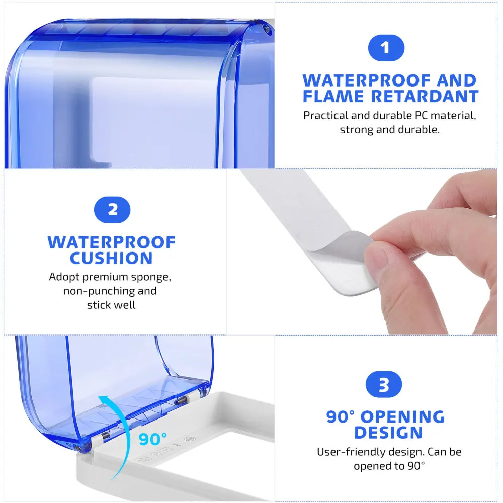 OUNONA Waterproof Box 86 Type Wall Switch Socket Panel PVC Transparent Protector | Дом и сад