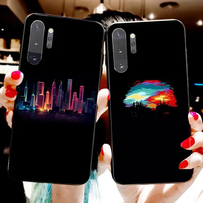 Черный мягкий силиконовый чехол с рисунком звездного неба для Samsung Note 7 8 9 10 pro Galaxy