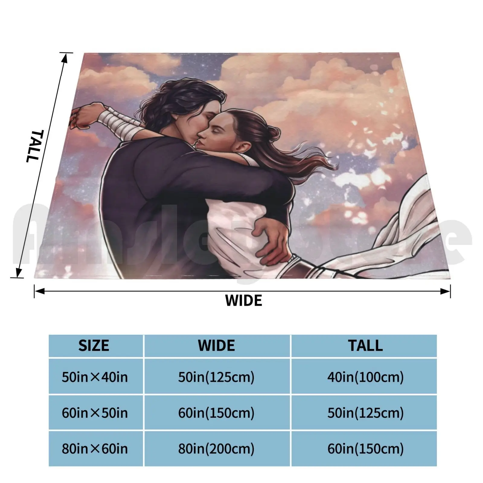 Одеяло Reylo до конца времени для дивана кровати путешествий Art Sunset Otp