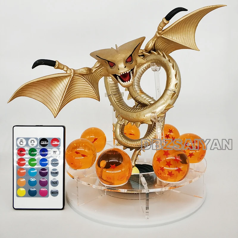 rgb lamp yellowball4 15 см Dragon Ball Shenron figulas прикроватная лампа Dragon Ball Z рисунок ночной Светильник Shenlong+ 7 шт 3,5 см шарики+ акриловая полка DBZ - Цвет: rgb lamp yellowball4