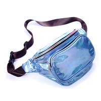 laser color waterproof pu leather bum bag adjustable belt waist packs chest bags women zipper sprots purse cash pouch fanny pack