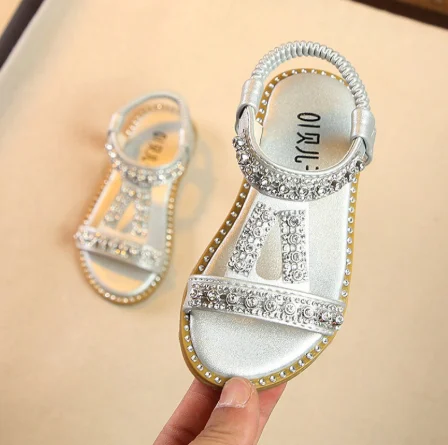 Летние Стильные сандалии для девочек детские пляжные симпатичная обувь