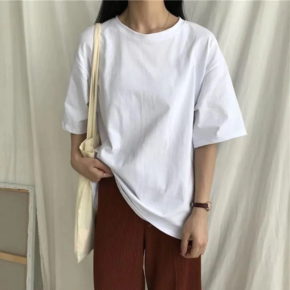 

2020 Newest Summer Women T-shirt cotton-containing bear Cartoon O-neck Casual Girl Tops Korean Fashion Loose Short Sleeve