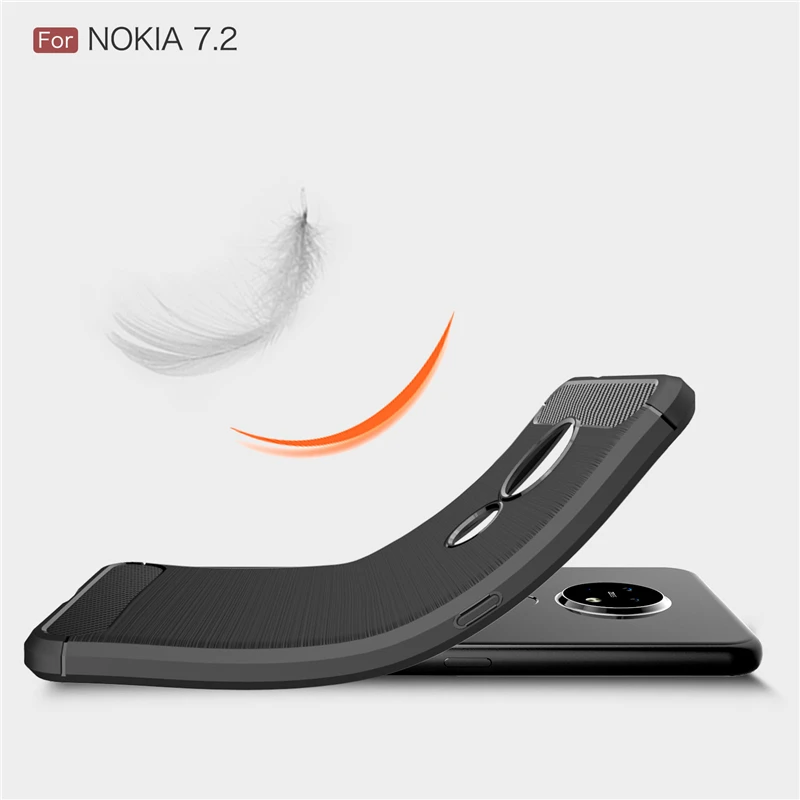 For Nokia 7.2 Case Soft TPU Silicone Carbon Fiber Rubber Anti-knock Phone Case For Nokia 7.2 6.2 2.3 Cover For Nokia 7.2