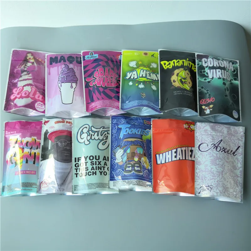 В наличии Resealable шутки вверх Запах стойкий майлар Ziplock стоьте мешок сорняков сумки