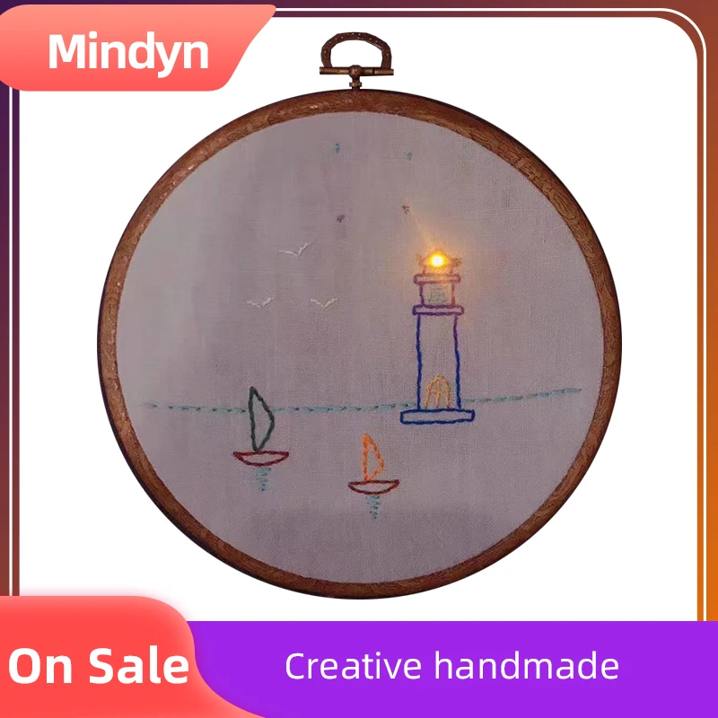 Лампа ручной работы посылка материал для электронной вышивки милый подарок