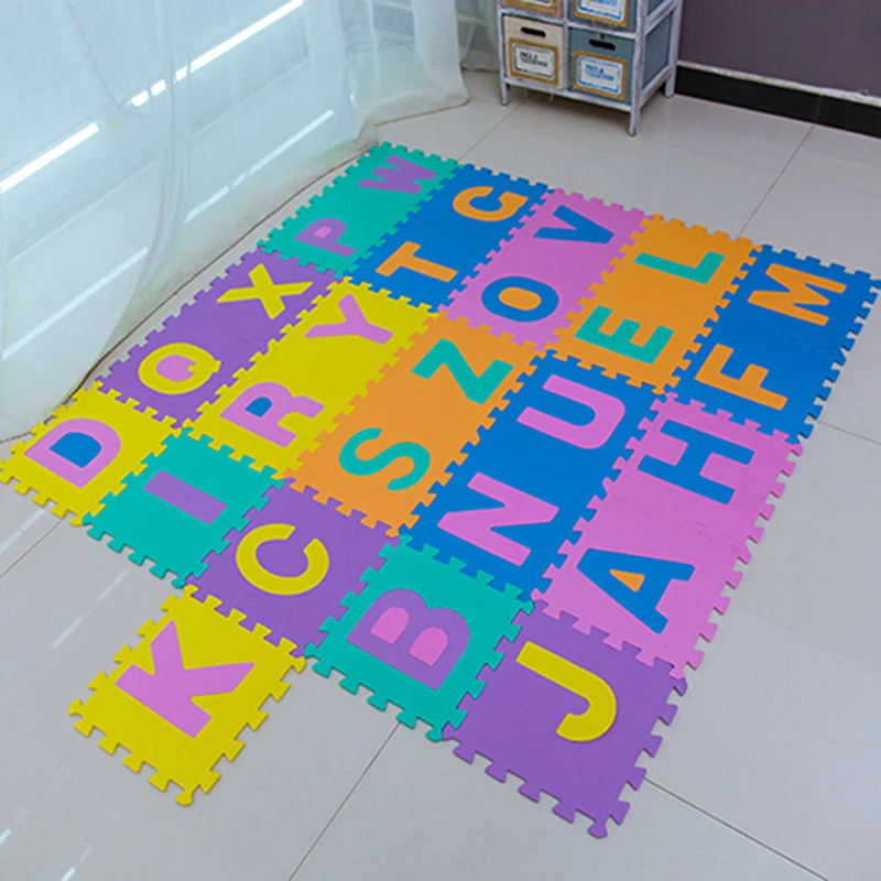 

Пенопластовый коврик для игр с английским алфавитом и цифрами, противоударный коврик для детей, игрушка-пазл, ковер с буквами для ползания, ...