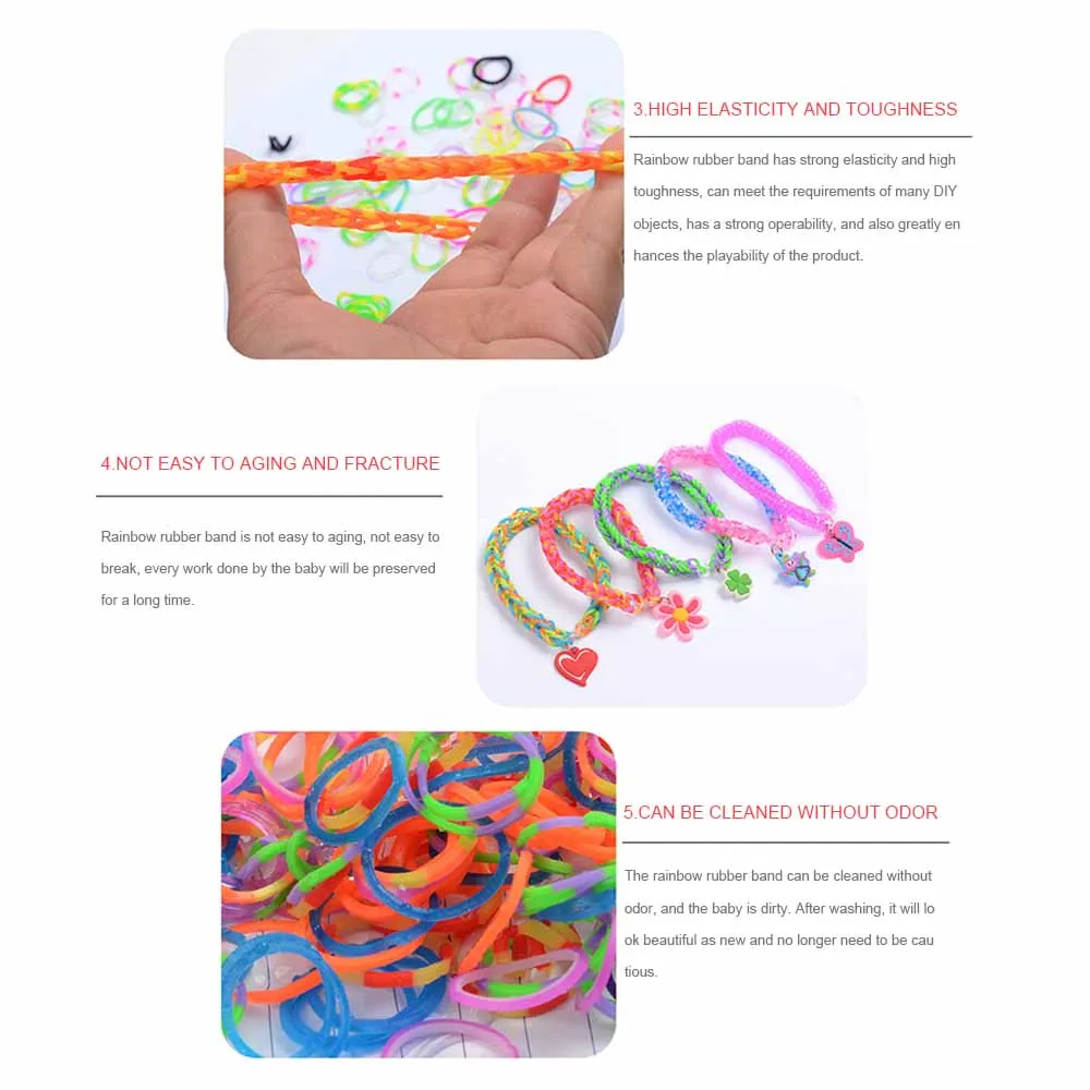

Diy Toys Rubber Bands Bracelet For Kids Or Hair Rubber Loom Bands Refill Rubber Band Make Woven Bracelet DIY Christmas 2020 Gift