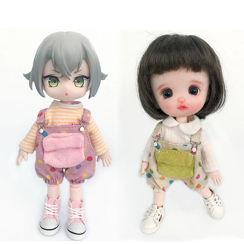 

ob11 doll clothes gsc bjd polka dot pants molly pd9 body bib or long-sleeved T-shirt 1/12bjd clothes for dolls doll accessories