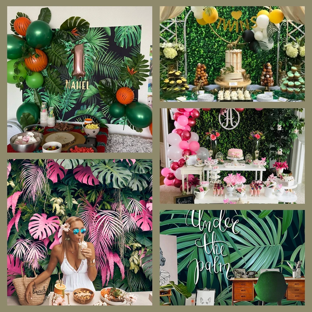 Фон для фотосъемки с зелеными листьями и тропическими | Электроника