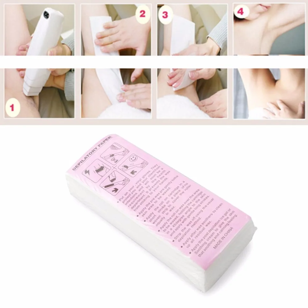 

100Pcs Professional Hair Removal Waxing Strips Non-woven Fabric Epilator Wax Papers Depilatory Beauty Tool For Leg Hairs Removal