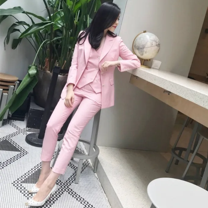 Рабочие брюки костюм секретарши OL 3 предмета Комплект ювелирных изделий для