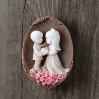 oval soap molds couple wedding relief pattern silicone moulds handmade wedding decorative tool