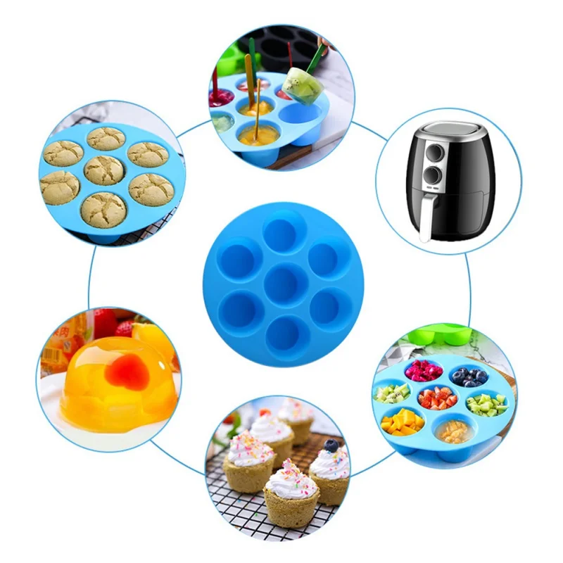Силиконовая форма для торта с 7 отверстиями круглая сетка яиц Паровая Форма