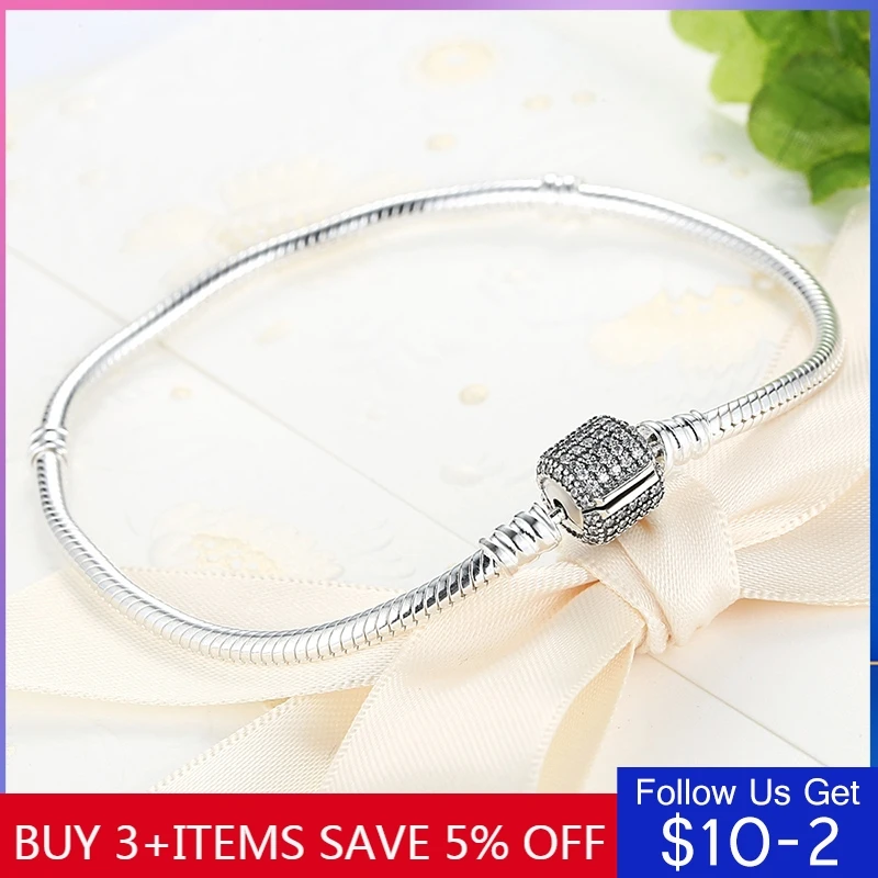 

HOT SALE 9 Style Classic 925 Sterling Silver Original 3mm Bracelets For Bead Charms DIY Jewelry Fashion Women Gift Dorpshipping