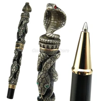 jinhao metal ancient gray snake cobra 3d texture relief sculpture roller ball pen professional office stationery writing