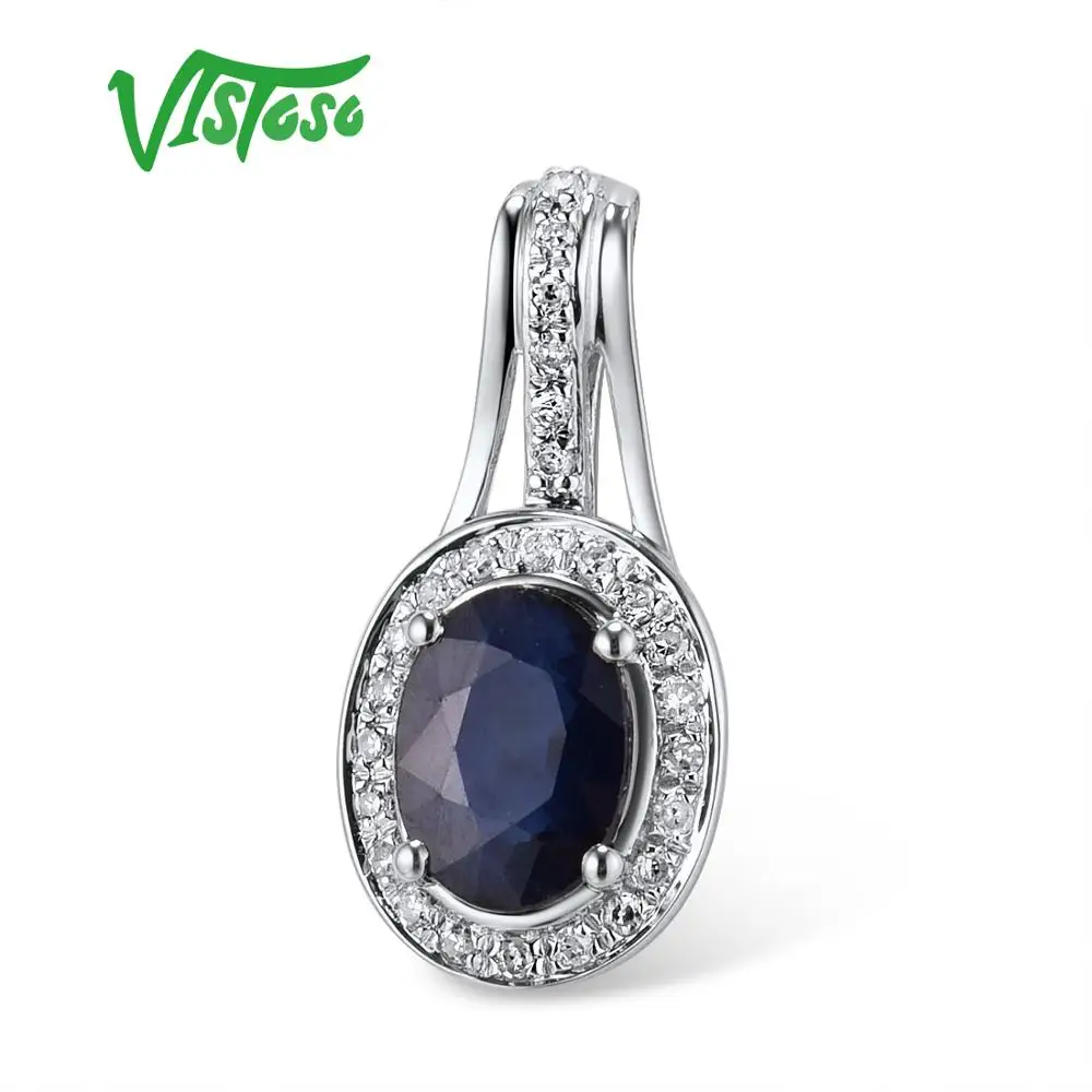 Женская подвеска с синим сапфиром VISTOSO из розового золота 14 к 585 пробы 7 Х5