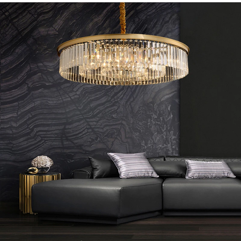 

Postmodern light luxury pendant lights living room all copper simple atmosphere round luxury bedroom dining pendant lights