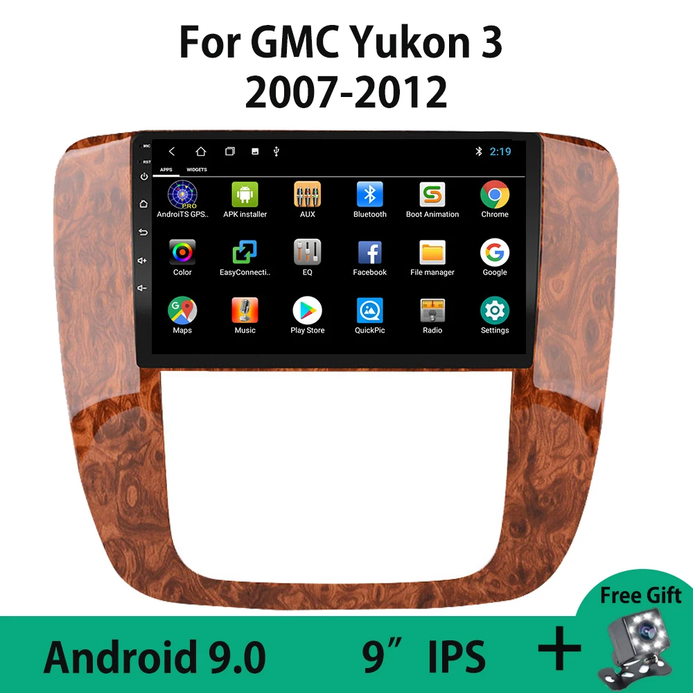 

Android 9.0 WIFI Car Radio Multimedia Video Player GPS Navigation For GMC Yukon 3 2007-2013 9" IPS Touchscreen Split Screen OBD