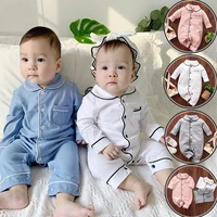 baby rompers full sleeve cotton 100 kids jumpsuit for boys casual sleepwear toddler newborn clothes robes 0 24m