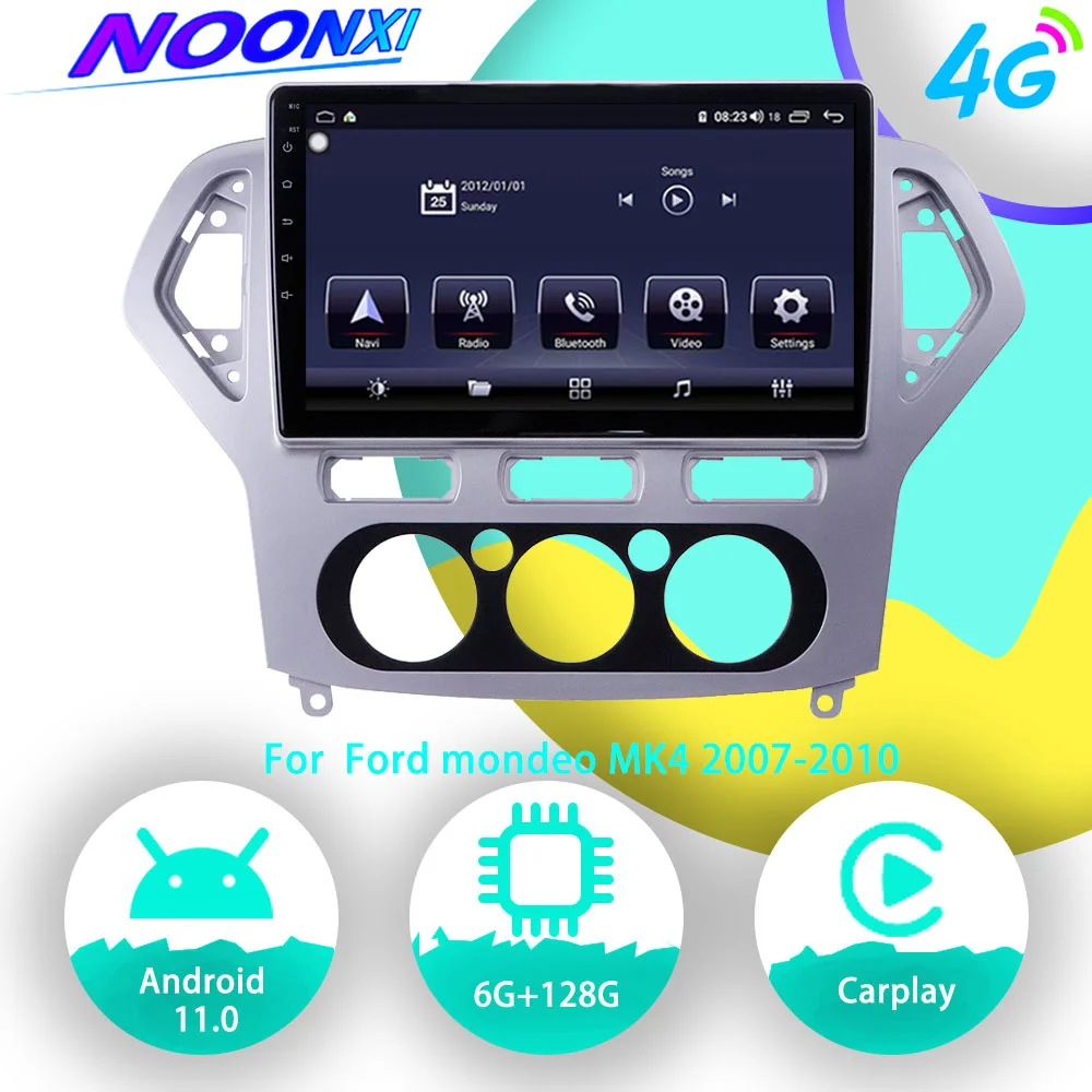 Автомагнитола на Android 11 128 ГГц для Ford Mondeo MK4 2007-2010 GPS-навигация автомагнитола 2 Din