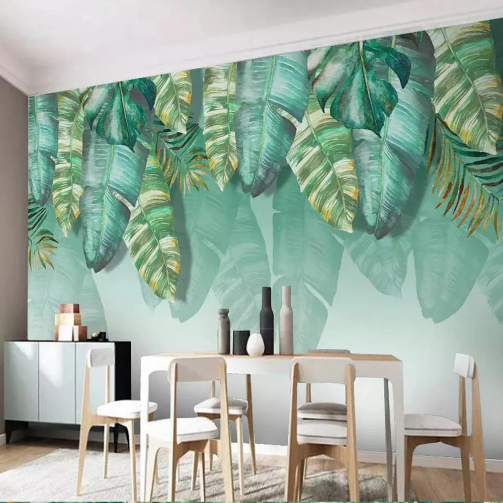 3D обои Milofi на заказ настенное украшение с зелеными градиентными листьями