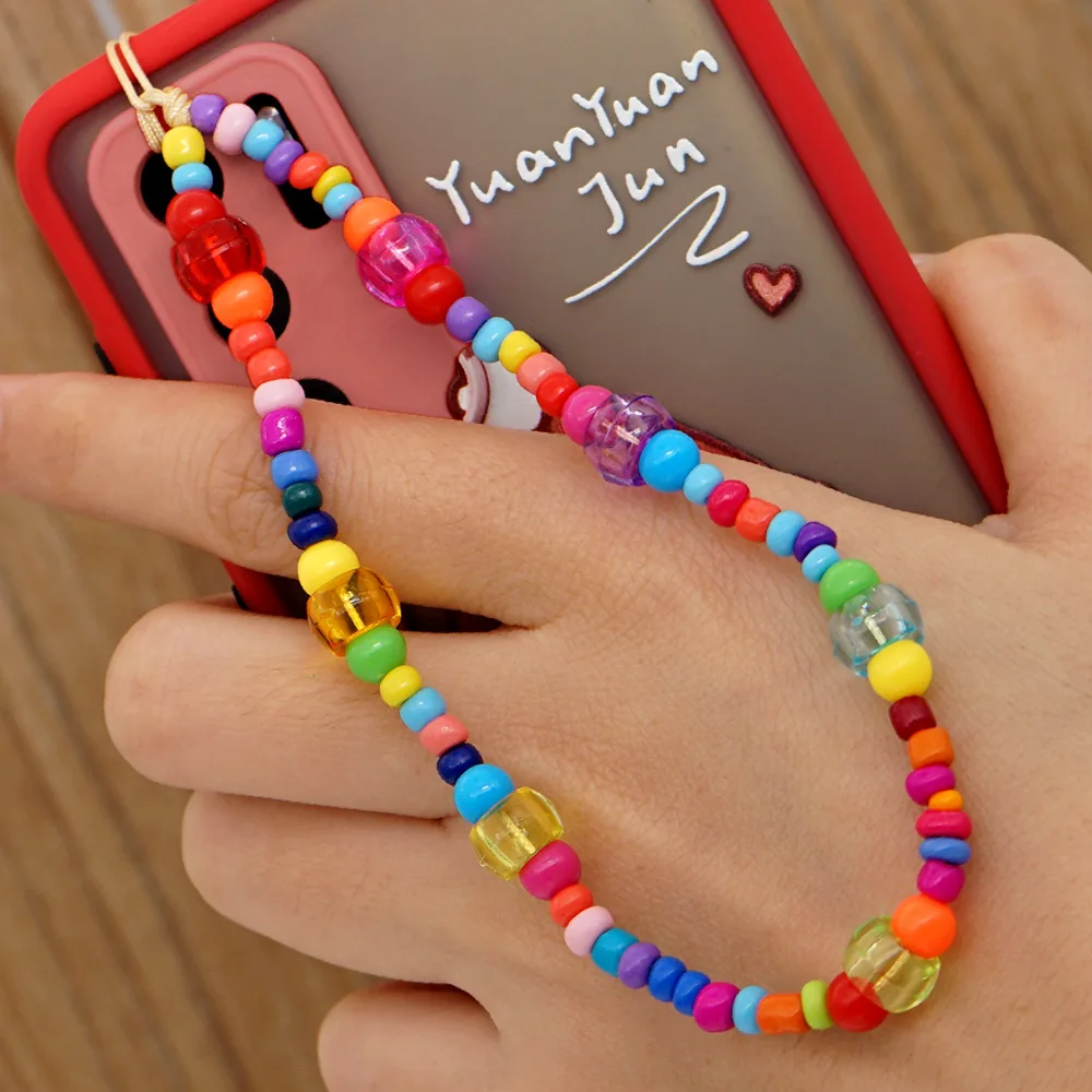 Universal Multi Color Phone Charm Strap Smile Pearl Mobile Chain Choker Necklace Case Hanging Cord for Keys | Мобильные телефоны и