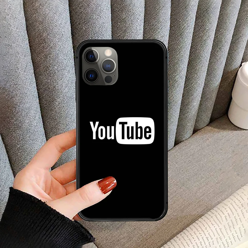 

Video Youtube Phone Case cover For iphone 5 5S 6 6S PLUS 7 8 11 12 mini X XR XS PRO SE 2020 MAX black hoesjes luxury prime 3D